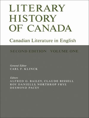 cover image of Literary History of Canada, Volume I